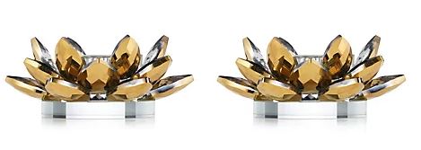 JM by Julien Macdonald Set of 2 Lotus Flower Tealight Holders in Gift Box