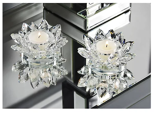 JM by Julien Macdonald Set of 2 Lotus Flower Tealight Holders in Gift Box